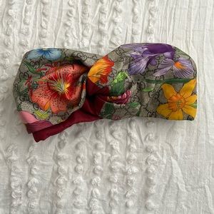 GG Flora print silk headband